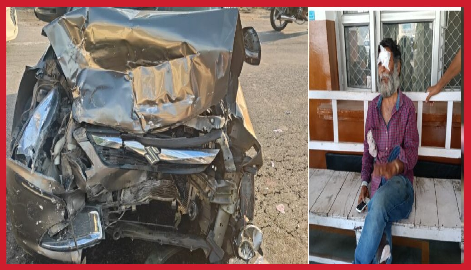 पांवटा साहिब में पिकअप और कार की जोरदार टक्कर! कार सवार दंपति में से महिला की मौ+त चालक घायल