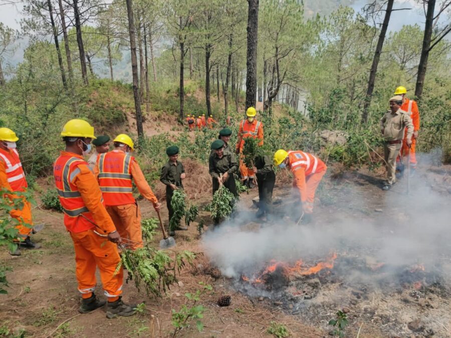 जिला आपदा प्रबंधन प्राधिकरण सिरमौर, एनडीआरफ, वन, अग्निशमन व होमगार्ड विभाग के समन्वय से वन आगजनी की दृष्टिगत के तहत बनेठी में करवाई गई फॉरेस्ट फायर मॉक ड्रिल:  उपायुक्त सिरमौर प्रियंका वर्मा 
