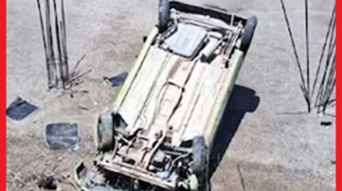 अनियंत्रित हो मकान के छत पर गिरी कार, दर्दनाक हादसे में डॉक्टर की मौत
