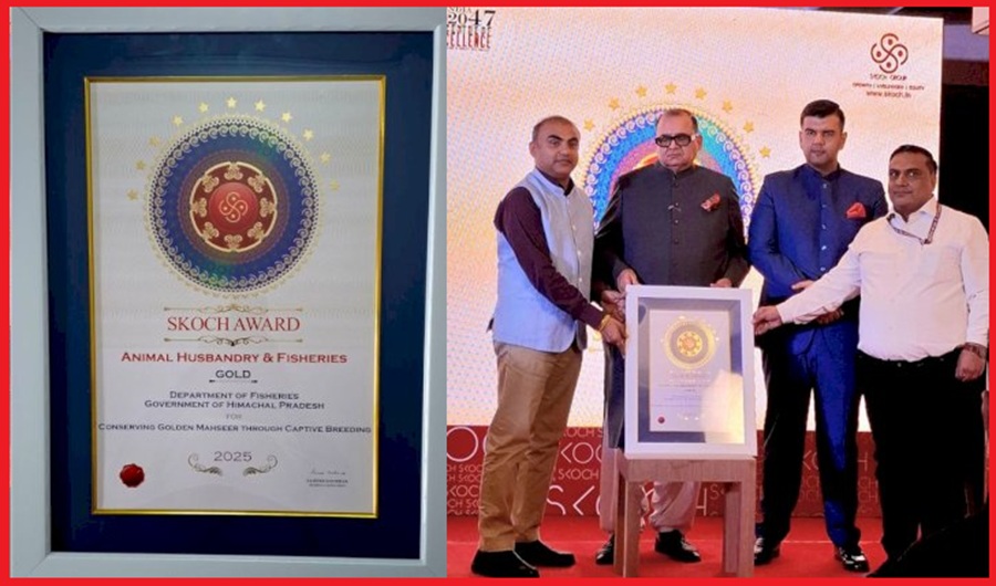 मत्स्य पालन विभाग को गोल्डन माहशीर के संरक्षण के लिए मिला प्रतिष्ठित स्कॉच गोल्ड अवॉर्ड