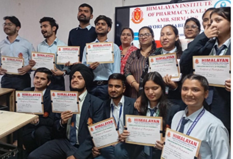 हिमालयन इंस्टीट्यूट ऑफ फार्मेसी में विश्व मधुमेह दिवस पर जागरूकता कार्यक्रम आयोजित