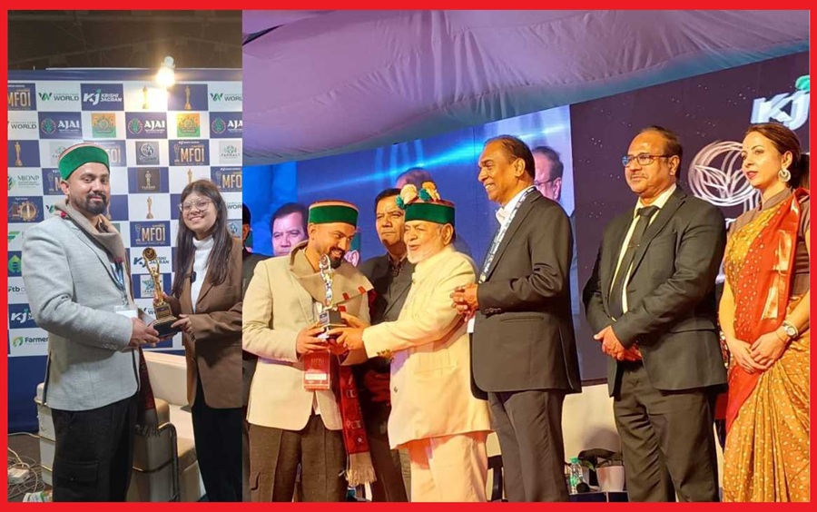 राष्ट्रीय सम्मान: हिमाचल के युवा जैविक किसान आशीष नेगी  Farmer Icon Award से सम्मानित 
