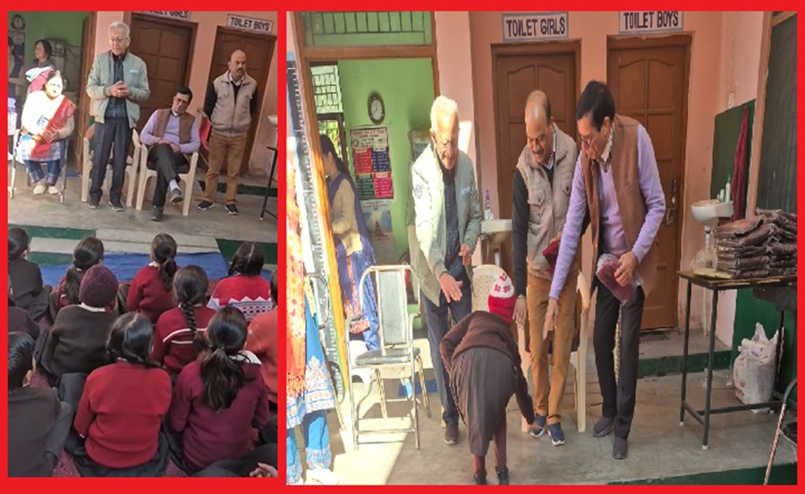 भारत विकास परिषद नाहन शाखा ने बाल संस्कार कार्यक्रम के अंतर्गत राजकीय प्राथमिक पाठशाला ढाब्बो नाहन में बच्चों को वितरित किये  स्वेटर व् टोपिया