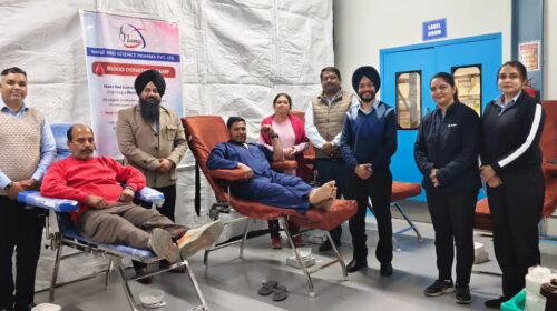 नंज मेड साइंस फार्मा प्राइवेट लिमिटेड में  रक्त-दान शिविर का आयोजन, 64 यूनिट रक्त किया एकत्रित 