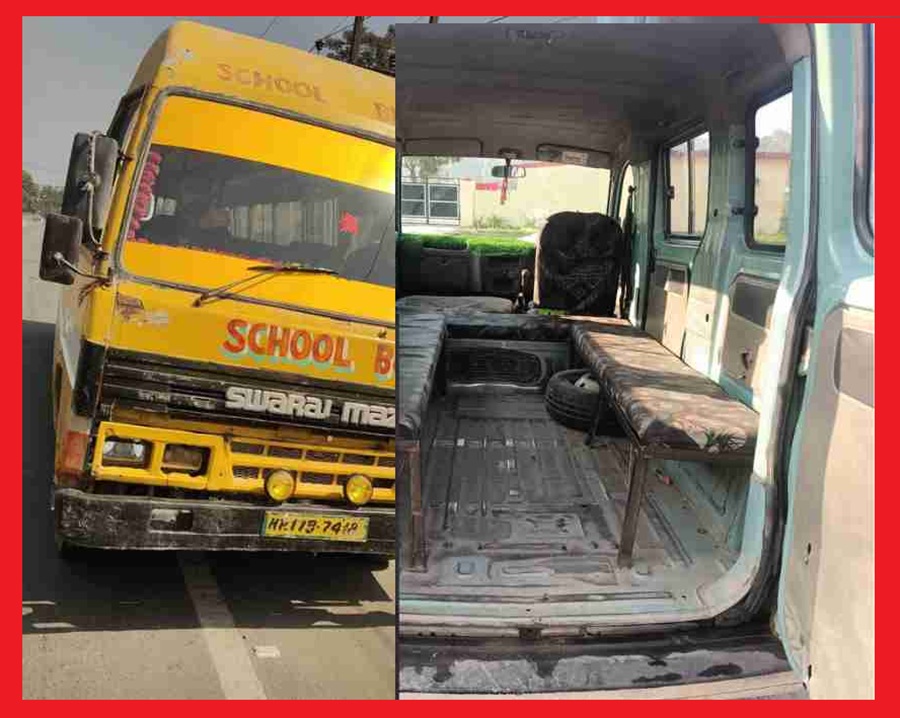 RTO सिरमौर ने बिना फिटनेस चल रही स्कूल बस और 12 वाहनों के काटे चालान 