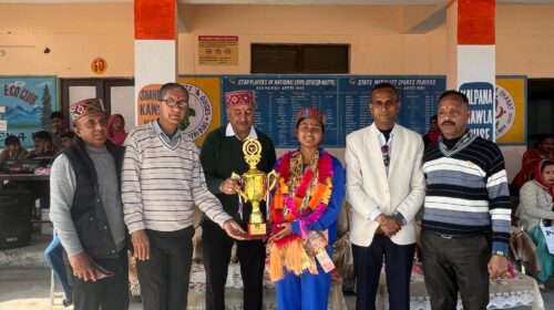 69th स्कूल नेशनल गेम्स की गोल्ड मेडलिस्ट स्नेहा का कोटडी व्यास मे जोरदार स्वागत