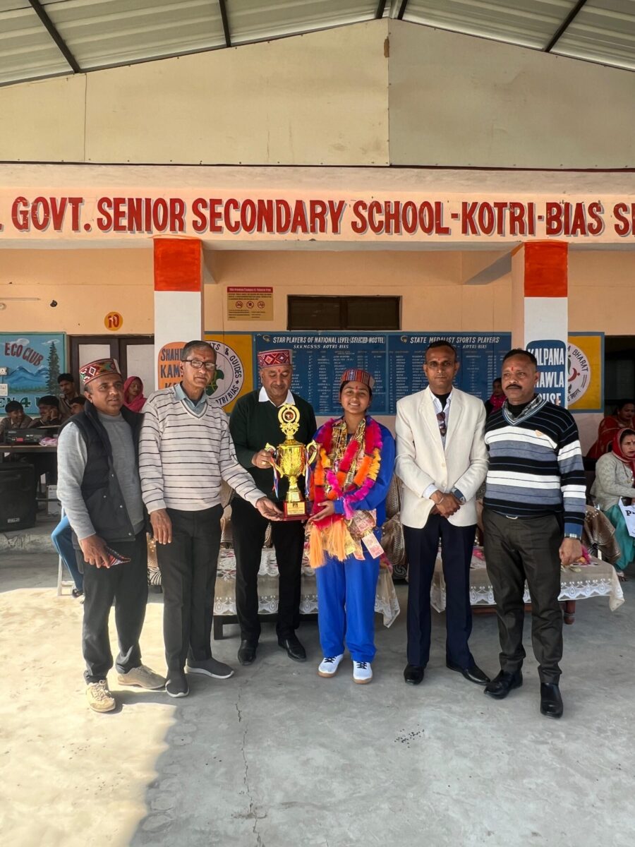 69th स्कूल नेशनल गेम्स की गोल्ड मेडलिस्ट स्नेहा का कोटडी व्यास मे जोरदार स्वागत