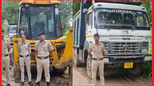 अवैध खनन माफिया पर बद्दी पुलिस की दबिश, जेसीबी समेत 4 वाहन जब्त