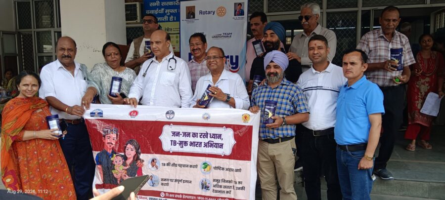 रोटरी क्लब पांवटा साहिब एवं तिरुपति ग्रुप की मानवीय पहल: टीबी मरीजों को वितरित किए 1100 प्रोटीन बॉक्स